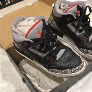 Kids Black and Gray Sneakers Air Jordan 3 Retro